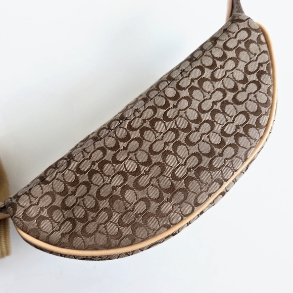 Coack Y2K Logo Fanny Pack Belt Bag, Neutral Tan Canvas & Leather Babe Vibes - Picture 6 of 16